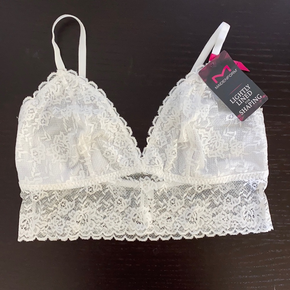 Maidenform women size large white Bralette top brand new with tags